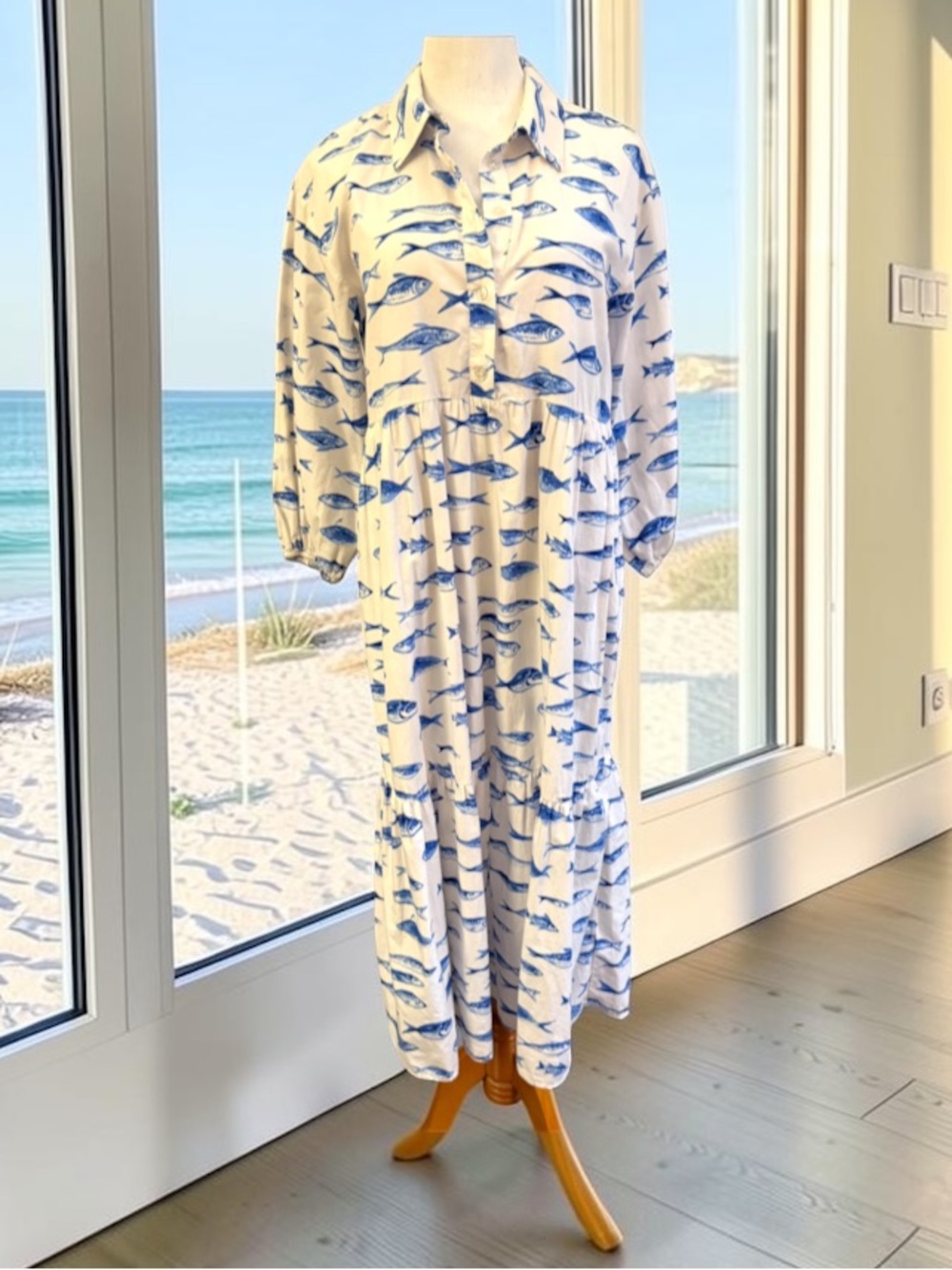 Maeve by Anthropologie Bettina Tiered Shirt Dress Size Medium